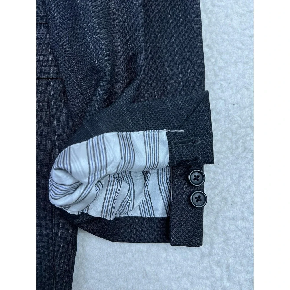 Brooks Brothers Suit Jacket Mens 44L Gray Plaid Drago Regent Wool 2 Button USA